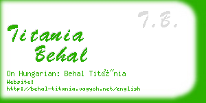 titania behal business card